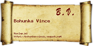Bohunka Vince névjegykártya