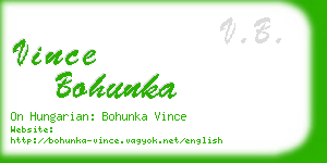 vince bohunka business card
